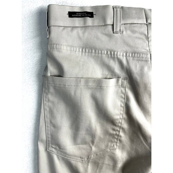 Joseph Abboud Joe Chino Pants Mens Size 30x32 Beige Stretch Extreme Slim Fit New - Picture 8 of 12